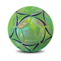 Bolas Bola de Futebol Luminosa Bola de Futebol Refletiva Brilho Noturno Tamanho 4 5 PU Antiderrapante Exteriores Internos Footballall Training 230717