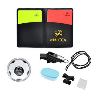 Balles MAICCA Équipement d'arbitre Football arbitre sifflet Cartes Football Crayon Carnet Champion Pick Edge Finder Coin 231113