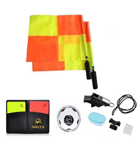 MAICCA Football arbitre drapeau pièces de monnaie cartes ensemble de sifflet professionnel football arbitre drapeau sifflets Kit équipement d'entraînement sportif 3776595