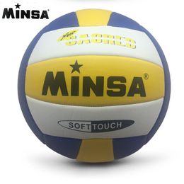 Balles MINSA Retail Brand MVB-001 Ballon de volley-ball doux au toucher Taille5 Volley-ball de haute qualité gratuit avec aiguille de sac en filet 230712
