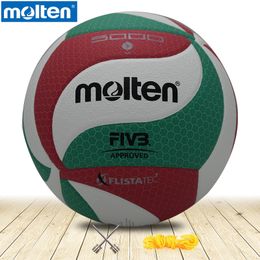 Bolas de voleibol fundido originales V5M5000 Marca de alta calidad Material de PU fundido genuino Tamaño oficial 5 Gratis con bolsa de red Aguja 230210