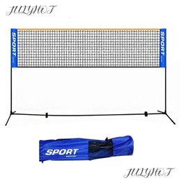 Ballen Draagbaar Opvouwbaar Standaard Professioneel Badmintonnet Binnen Buitensporten Volleybal Tennis Training Vierkant Y240318 Drop Delive Otacv