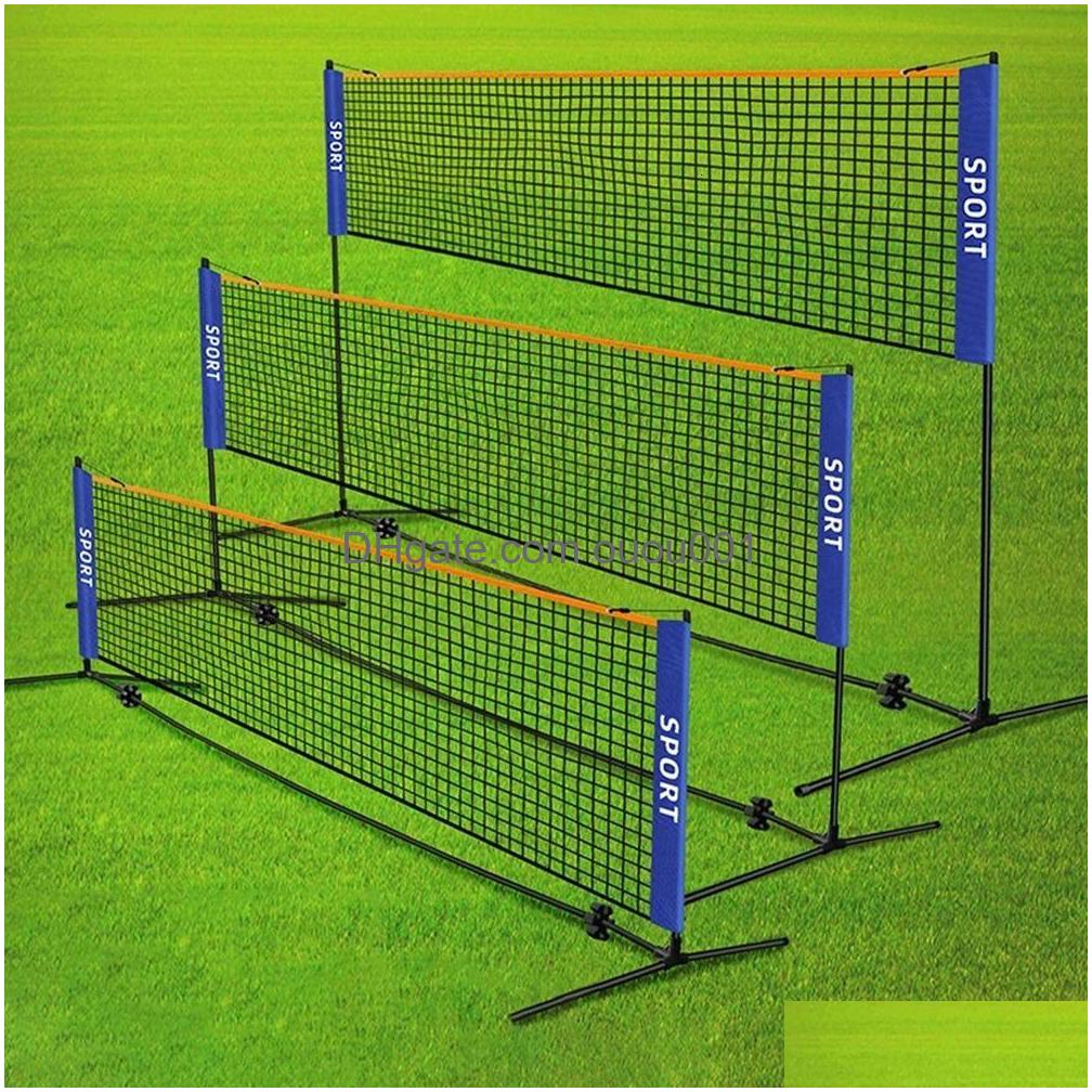 Palline di piegatura portatile standard professionale badminton net net interno esterno sport pallavolo da tennis allenamento quadrati reti mesh 231225 dhvtm