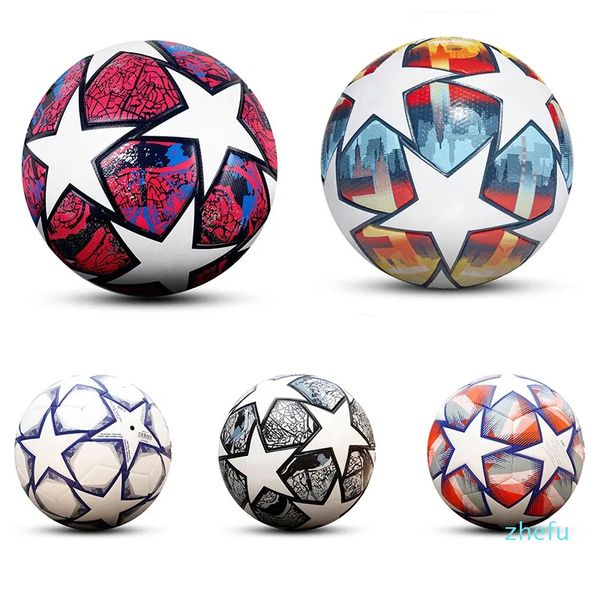 Balls Pro Soccer Ball Tamaño oficial 5 Desgaste de tres capas Rsistant Durable Soft PU Cuero Sin costuras Equipo Partido Grupo Entrenamiento Juego Juego