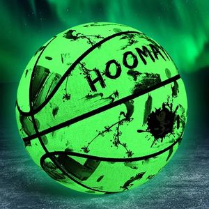 Balles PU Glow In Dark Basketball Fluorescent Bright After Sun Shine Streetball Classique Taille 7 Ballons de basket-ball lumineux et lumineux 230703