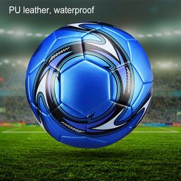 Balls PU Leather Machine-stitched Football Ball Adults Match Soccer Balls Waterproof Size 5 Practicing Sports Accessories 230815