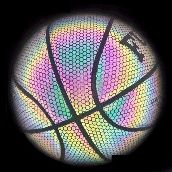 Bolas Venta PU Baloncesto Bola reflectante Iluminada Tamaño 7 5 Regalo al aire libre 230520 Entrega de gotas Deportes al aire libre Accesorios atléticos Dhenw