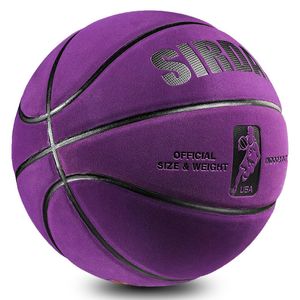 Ballons de basket-ball en microfibre souple Taille 7 Résistant à l'usure Anti-dérapant Imperméable Extérieur Intérieur Ballon de basket-ball professionnel Violet 230820