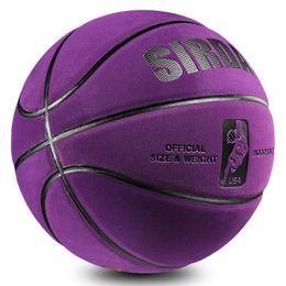 Ballen Zacht Microfiber Basketbal Maat 7 Slijtvast Antislip Waterdicht Outdoor Indoor Professionele Basketbal Bal Paars 230718