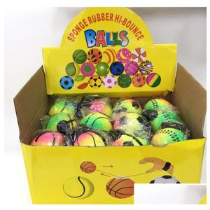 Ballen Sponger rubberen ballen Nieuwe collectie Willekeurig 5 stijlen Leuk speelgoed Springkussen Fluorescerende rubbers Bal Polsband Sport Buiten Atletisch Uit Dhhdm