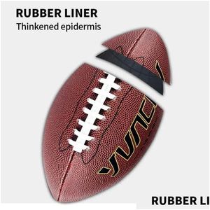 Bolas Tamaño estándar 9 Fútbol americano Rugby Ball PVC Hine-Sewing Antideslizante Durable Entrenamiento Competición Equipo deportivo Drop Deli DHWHP