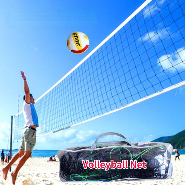 Filet de volley-ball 9.5x1m Filet de volley-ball Matériau en polyéthylène Haute qualité 4mm d'épaisseur Filet de volley-ball de plage Style universel 230712