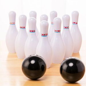 Juego de bolos de plástico blanco para juegos de interior y exterior, juguete interactivo para padres e hijos, juego en casa para la escuela 230726