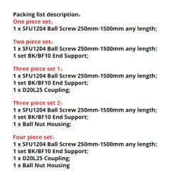 BallScrew SFU1204 Set RM1204-1000 Rolle Ball Schroef C7 met flens enkele kogelmoer uiteinde bewerkt+BK/BF10+kogelmoer behuizing+koppeling