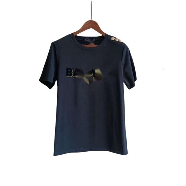 Balman Designer T-shirt T-shirt de qualité supérieure pour femmes Boucle d'épaule à la mode Nouvelle lettre de flocage audacieuse T-shirt en coton à manches courtes décontracté pour les couples