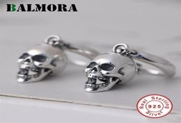 Balmora Pure 925 Sterling Silver Skull Ear Stud -oorbellen voor vrouwen Men Vintage Fashion Thai Earring Sieraden Brincos Geschenk 2112314553590