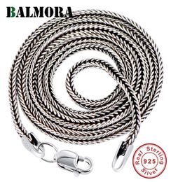 Balmora Real 925 Silver Silver Foxtail Chains Colliers Long Colliers pour femmes hommes pour les bijoux pendants 1632 pouces265e3046907