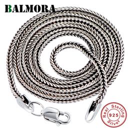 BALMORA Echt 925 Sterling Zilver staartkettingen Chokers Lange Kettingen Voor Vrouwen Mannen Chique Ketting Sieraden Accessoire 16-32 Inch 220217