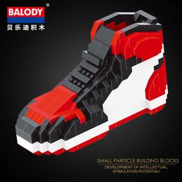 Balody Mini Building Blocks Shoes Kits 18076 Hot beroemd merk Sport Basketball Shoe Assemable Bricks Model Toys Collection for Cadeaus