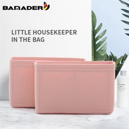 BAMADER Tas Dua Lapis Liner Cocok untuk NEONOE Alat Memasukkan Kosmetik Maquillaje Cremallera Organizador Kain Felt Perjalanan Batin 220611