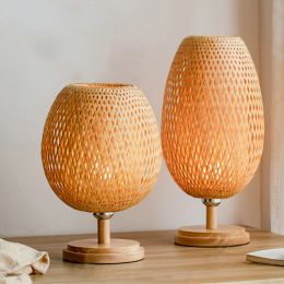 Bamboe Handwerk Weven Slaapkamer Studie Nachtkastje Lamp Bar Tafel Woonkamer Decoratie Warme Bamboe Lampe