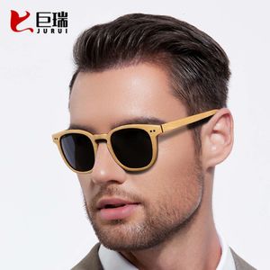 Bambou et verres, grain ultra léger toutes les lunettes de soleil carrées pour hommes en bois, exclusivement pour conduire