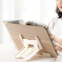 Bamboo Book Stand Foldable Book Tablet Rest dubbele pen slots tekentafel receptenboekhouder voor muziekboeken Textbooks