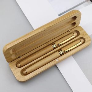 Boîte en bambou stylos stylo plume en bois naturel avec mallette de rangement calligraphie fournitures d'écriture papeterie bureau école