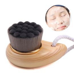 Bamboe houtskool vezel gezicht borstels zachte gezichtsreiniger gezicht huidverzorging tool poriënreiniger exfoliate borstel bamboe handvat