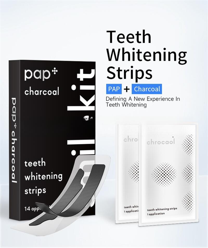 Bamboo Charcoal Whitening -tanden Patches Hygiënezorg Geactiveerde koolstoftanden Patches Tanden bleken strips