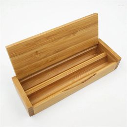 Bambou Clamshell Pen Case traditionnel Polissage Storage Box Office ÉCOLE FOURNIR PAPEERIE