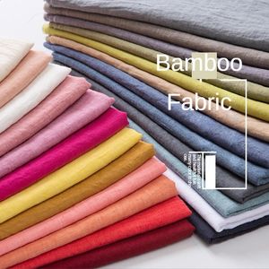 Tissu en bambou coton lin au mètre pour vêtements robes jupe couture tissu d'été rétro uni mince doux tissu respirant bricolage 240118
