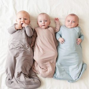 Bamboevezel Baby Zomerslaapzak Zachte Comfortabele Rits Baby-geboren Slaapzak Mouwloze Zakken voor Kinderen 240115