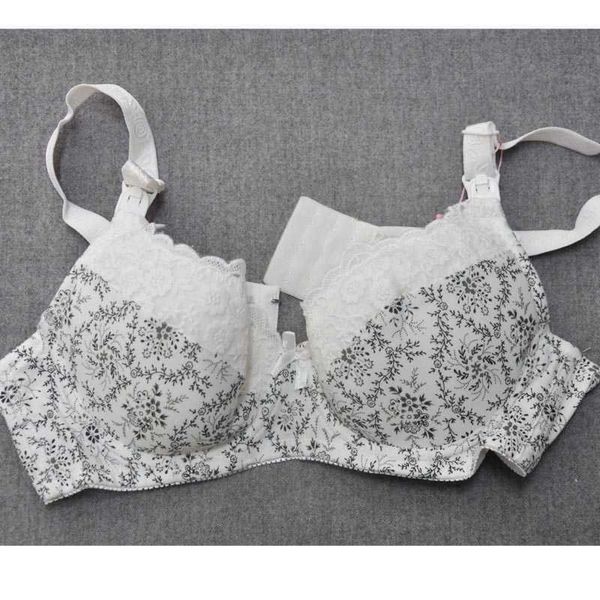 Soutien-gorge de maternité en fibre de bambou Soutien-gorge d'allaitement Alimentation pour les femmes enceintes Sous-vêtements en dentelle de fleur Underwire Anti Sagging Gravidas Y0925