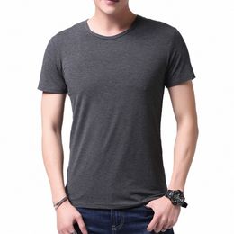 Bamboevezel Viscose T-shirt Voor Mannen Korte Mouw Zomer Ademend Tops Tees Plus Size Slim Fit Herenkleding Running XXXXL G5gU #