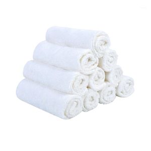 Toalla de lavado de Color blanco de fibra de bambú, toallas de cara para alimentación de bebé, paño de lavado para bebés, pañuelo de baño para bebés