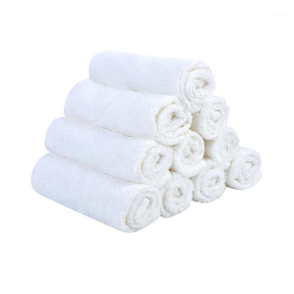 Serviette de lavage en Fiber de bambou, couleur blanche, pour le visage, alimentation pour bébé, lingette pour nourrissons, mouchoir de bain