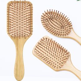 Peine de bambú para el cabello, cepillo de paleta, cojín de aire, peine de masaje, cepillo para desenredar, cepillos para el cabello antiestáticos
