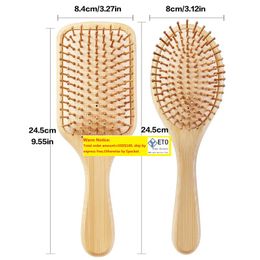 Peine de bambú para el cabello, cepillo de paleta, cepillo para el cabello de masaje, peine grande, peines para desenredar el cabello, masajeador SAC para prevenir la tricomadésis HOT LL