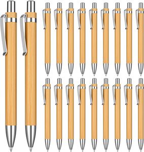 Bamboe Pennen Houten Intrekbare Balpen Zwarte Inkt 1mm Duurzaam Schrijven Milieuvriendelijk Bamboe Pennen Bulk Voor Thuiskantoor Schoolbenodigdheden Dagboek Schrijven Geschenken