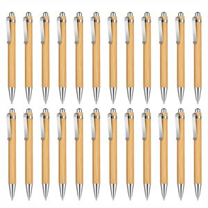 Bolígrafo retráctil de bambú tinta negra 1 mm productos de oficina bolígrafos madera 231220