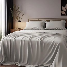 Bamboo Sheets King Size Bed 4pcs Set 100 organische viscose 400 draadtelling Percale luxueus zachte koeling 240426