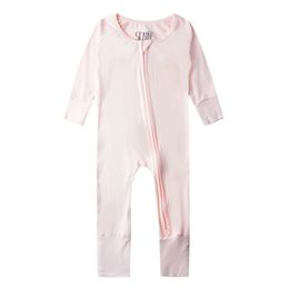 Bambou Spandex Double fermeture éclair dormeurs enfants bambin vêtements de nuit barboteuses 240111