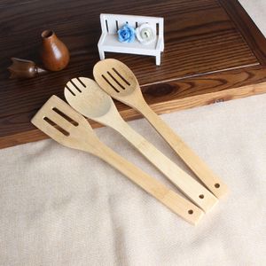 Spatule cuillère en bambou 6 styles ustensile en bois portable cuisine tourneurs de cuisine support de mélange fendu pelles EEA1395-5