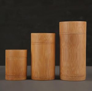 Bouteilles de stockage en bambou bocaux en bois petite boîte conteneurs faits à la main pour épices thé café sucre recevoir avec couvercle Vintage SN620