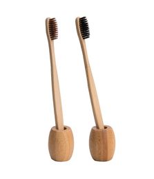 La base du porte-brosse à dents en bambou est un ensemble de bois biodégradable pour salle de bains et toilettes, logo personnalisé respectueux de l'environnement avec boîte en papier 5410366