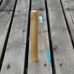 Juego de cepillos de dientes de bambú, cepillo de dientes arcoíris, 1 unidad, tubo de bambú, cepillo de dientes de bambú Natural ecológico, Estuche De Viaje, embalaje de cepillo de dientes