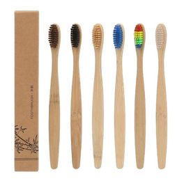 Brosse à dents en bambou brosse à dents Capitellum en Nylon souple avec emballage en boîte brosses à dents blanchissantes d'hygiène buccale el Use4912661