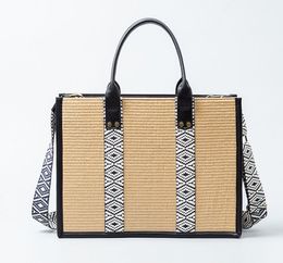 Bolsas de bolsas de bambú de la moda de lujo tejido de lujo bohemia bolsas de playa de verano acrílico canasta de billetera de damas huecas para niñas bolsas de cluth