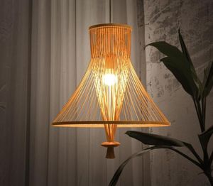 Bambú mimbre ratán paquete sombra lámpara colgante chino clásico Simple colgante lámpara de techo Avize LED Luminaria diseño MYY